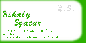 mihaly szatur business card